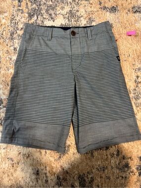 Vans Men's Gray Striped Flat Front Shorts